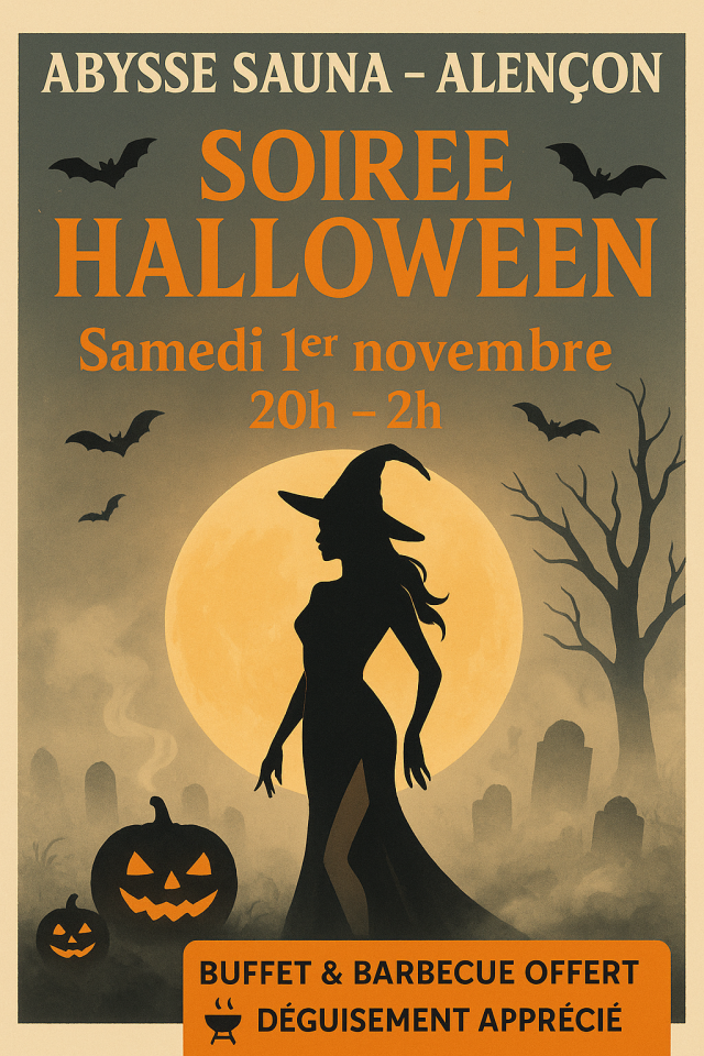 Sauna Club Abysse Alençon - Mixte : soirée Halloween - 2025-11-01T20:00:00 - 2025-11-02T02:00:00